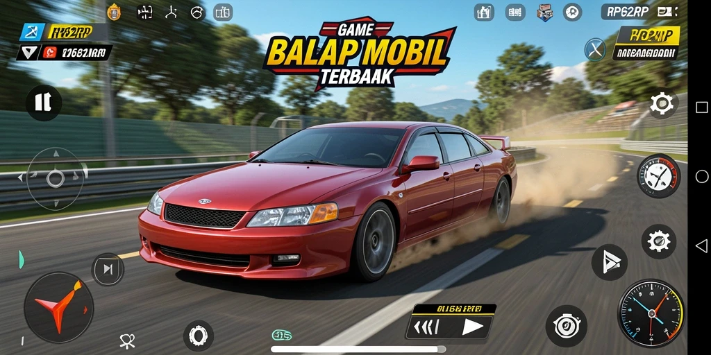 Gameplay seru dengan mobil balap cepat dan lintasan menantang.